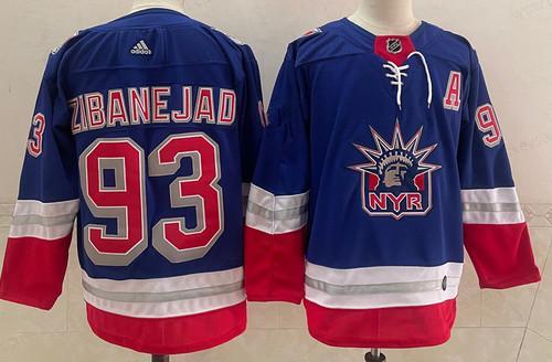 Men’s New York Rangers #93 Mika Zibanejad Light Blue 2021 Retro Stitched NHL Jersey