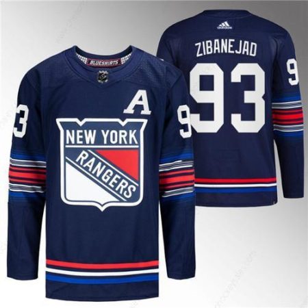 Men’s New York Rangers #93 Mika Zibanejad Navy Stitched Jersey