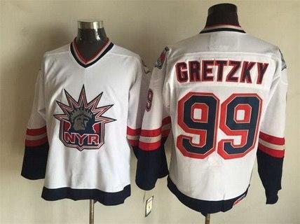 Men’s New York Rangers #99 Wayne Gretzky 1996-97 White CCM Vintage Throwback Jersey