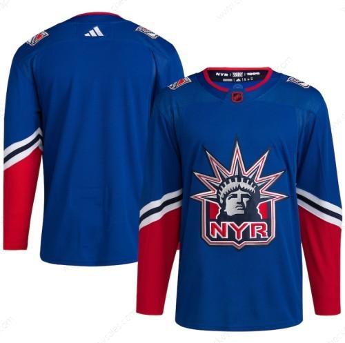 Men’s New York Rangers Blank Blue 2022-23 Reverse Retro Stitched Jersey