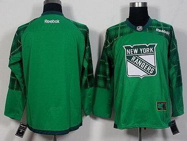 Men’s New York Rangers Blank Green 2016 St. Patrick’S Day Hockey Jersey