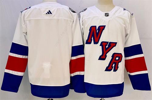 Men’s New York Rangers Blank White 2024 Stadium Series Stitched Jersey