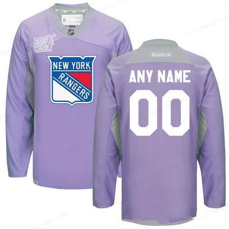 Men’s New York Rangers Purple Pink Custom Reebok Hockey Fights Cancer Practice Jersey