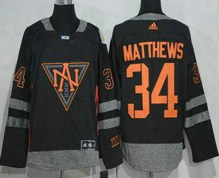 Men’s North America Hockey #34 Auston Matthews Black 2016 World Cup Of Hockey Stitched Adidas Wch Game Jersey