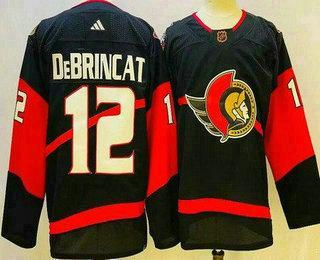 Men’s Ottawa Senators #12 Alex Debrincat Black 2022 Reverse Retro Authentic Jersey