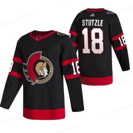 Men’s Ottawa Senators #18 Tim Stutzle 2021 Black Stitched NHL Home Jersey