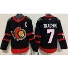 Men’s Ottawa Senators #7 Brady Tkachuk Black With C Patch Authentic Jersey