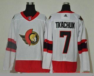 Men’s Ottawa Senators #7 Brady Tkachuk White Adidas 2020-21 Stitched NHL Jersey