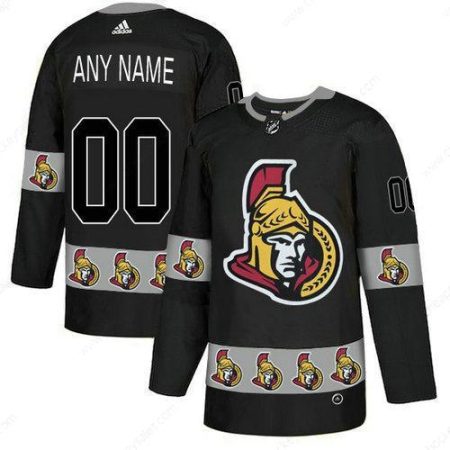 Men’s Ottawa Senators Custom Black Team Logos Fashion Adidas Jersey