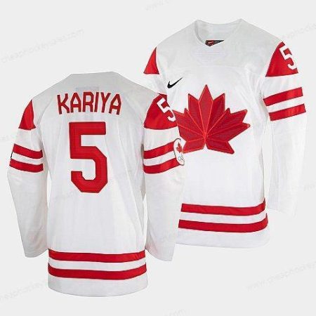 Men’s Paul Kariya Canada Hockey White 2022 Winter Olympic #5 Salt Lake City Jersey