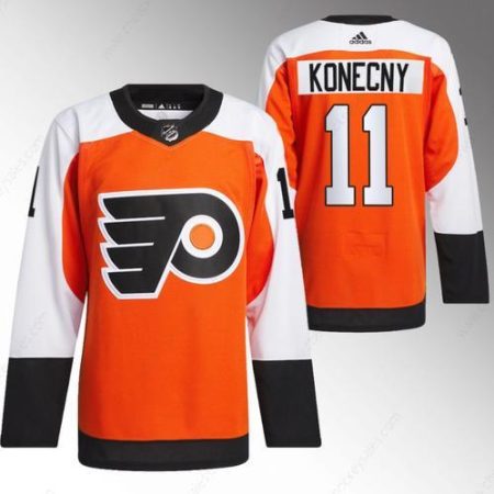 Men’s Philadelphia Flyers #11 Travis Konecny 2023-24 Orange Stitched Jersey