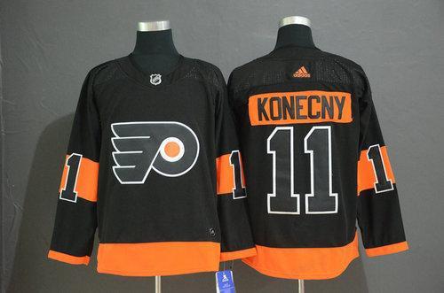 Men’s Philadelphia Flyers #11 Travis Konecny Black Alternate Adidas Jersey