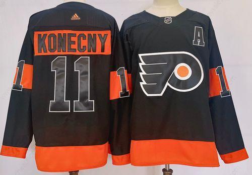 Men’s Philadelphia Flyers #11 Travis Konecny Black Alternate Authentic Jersey