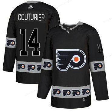 Men’s Philadelphia Flyers #14 Sean Couturier Black Team Logos Fashion Adidas Jersey