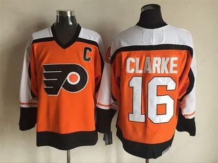 Men’s Philadelphia Flyers #16 Bobby Clarke 1997-98 Orange CCM Vintage Throwback Jersey