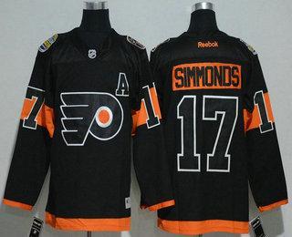 Men’s Philadelphia Flyers #17 Wayne Simmonds Black 2017 Stadium Series Stitched NHL Reebok Hockey Jersey