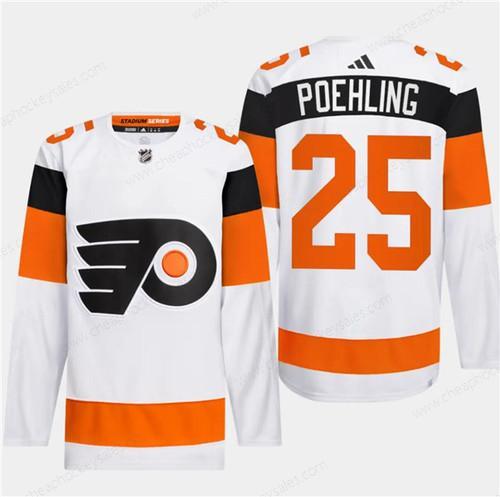 Men’s Philadelphia Flyers #25 Ryan Poehling White 2024 Stadium Series Stitched Jersey