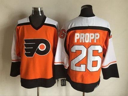 Men’s Philadelphia Flyers #26 Brian Propp 1997-98 Orange CCM Vintage Throwback Jersey