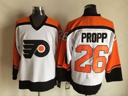 Men’s Philadelphia Flyers #26 Brian Propp 1997-98 White CCM Vintage Throwback Jersey