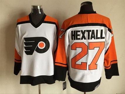 Men’s Philadelphia Flyers #27 Ron Hextall 1997-98 White CCM Vintage Throwback Jersey