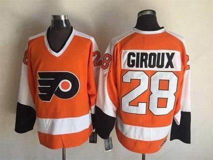 Men’s Philadelphia Flyers #28 Claude Giroux 2008-09 Orange CCM Vintage Throwback Jersey