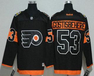 Men’s Philadelphia Flyers #53 Shayne Gostisbehere Black 2017 Stadium Series Stitched NHL Reebok Hockey Jersey