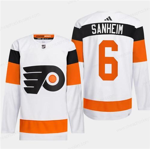 Men’s Philadelphia Flyers #6 Travis Sanheim White 2024 Stadium Series Stitched Jersey