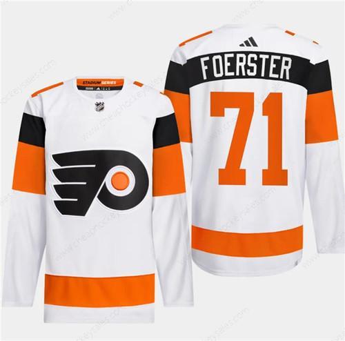 Men’s Philadelphia Flyers #71 Tyson Foerster White 2024 Stadium Series Stitched Jersey