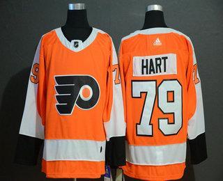 Men’s Philadelphia Flyers #79 Carter Hart Orange Adidas Stitched NHL Jersey