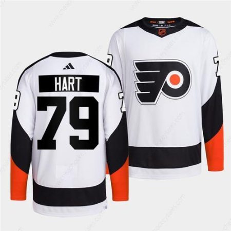 Men’s Philadelphia Flyers #79 Carter Hart White 2022 Reverse Retro Stitched Jersey