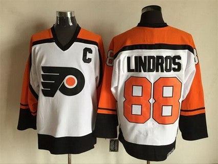 Men’s Philadelphia Flyers #88 Eric Lindros 1997-98 White CCM Vintage Throwback Jersey