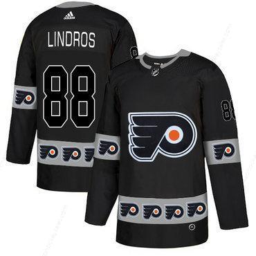 Men’s Philadelphia Flyers #88 Eric Lindros Black Team Logos Fashion Adidas Jersey