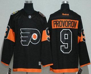 Men’s Philadelphia Flyers #9 Ivan Provorov Black 2017 Stadium Series Stitched NHL Reebok Hockey Jersey