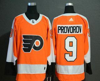 Men’s Philadelphia Flyers #9 Ivan Provorov Orange Adidas Stitched NHL Jersey