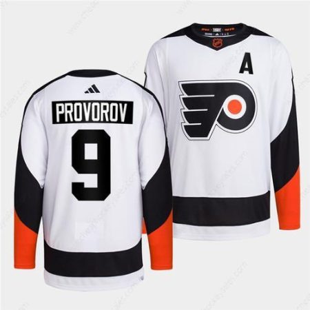 Men’s Philadelphia Flyers #9 Ivan Provorov White 2022 Reverse Retro Stitched Jersey