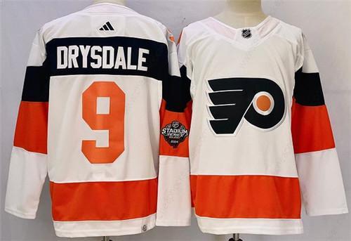 Men’s Philadelphia Flyers #9 Jamie Drysdale White 2024 Stadium Series Stitched Jersey