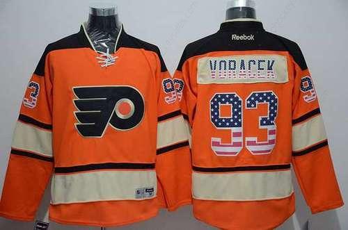 Men’s Philadelphia Flyers #93 Jakub Voracek Reebok Orange Alternate NHL Usa Flag Fashion Jersey