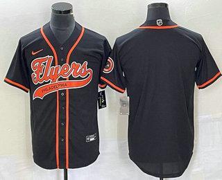 Men’s Philadelphia Flyers Blank Black Cool Base Stitched Baseball Jersey