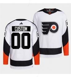 Men’s Philadelphia Flyers Custom White 2022 Reverse Retro Stitched Jersey