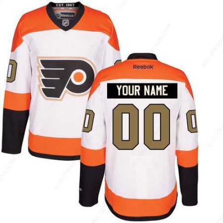 Men’s Philadelphia Flyers White Third 50Th Gold Custom Stitched NHL Reebok Hockey Jersey