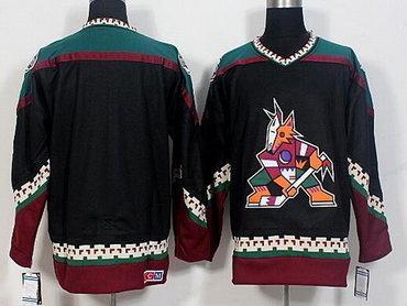 Men’s Phoenix Coyotes Blank Black 1998 CCM Vintage Throwback Hockey Jersey