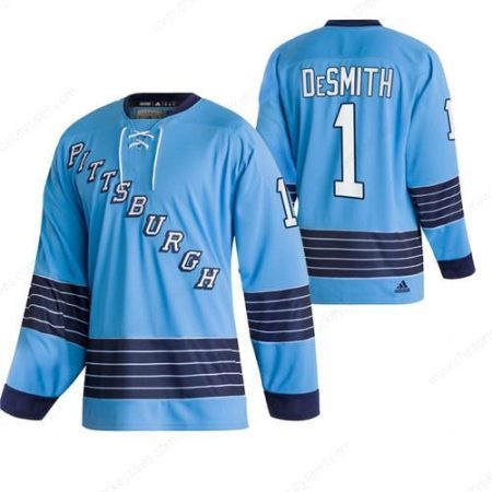 Men’s Pittsburgh Penguins #1 Casey Desmith 2022 Blue Classics Stitched Jersey