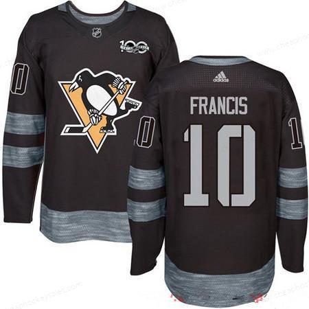 Men’s Pittsburgh Penguins #10 Ron Francis Black 100Th Anniversary Stitched NHL 2017 Adidas Hockey Jersey