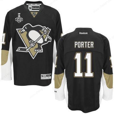 Men’s Pittsburgh Penguins #11 Kevin Porter Black Team Color 2017 Stanley Cup NHL Finals Patch Jersey