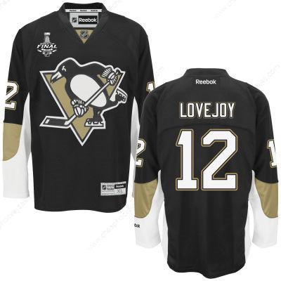 Men’s Pittsburgh Penguins #12 Ben Lovejoy Black Team Color 2017 Stanley Cup NHL Finals Patch Jersey