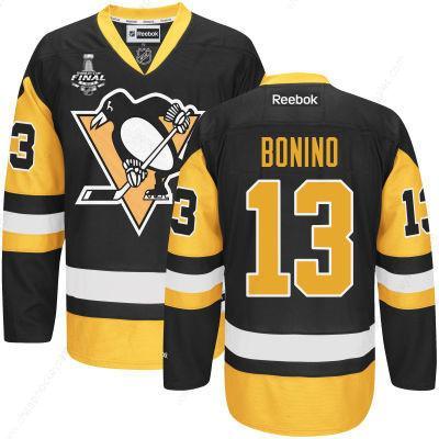 Men’s Pittsburgh Penguins #13 Nick Bonino Black Third 2017 Stanley Cup NHL Finals Patch Jersey