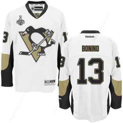 Men’s Pittsburgh Penguins #13 Nick Bonino White Road 2017 Stanley Cup NHL Finals Patch Jersey