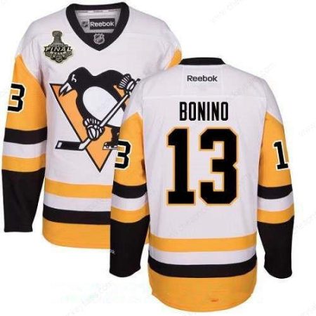 Men’s Pittsburgh Penguins #13 Nick Bonino White Third 2017 Stanley Cup Finals Patch Stitched NHL Reebok Hockey Jersey