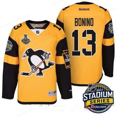 Men’s Pittsburgh Penguins #13 Nick Boninoyellow Stadium Series 2017 Stanley Cup Finals Patch Stitched NHL Reebok Hockey Jersey