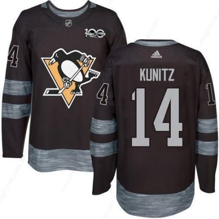 Men’s Pittsburgh Penguins #14 Chris Kunitz Black 100Th Anniversary Stitched NHL 2017 Adidas Hockey Jersey